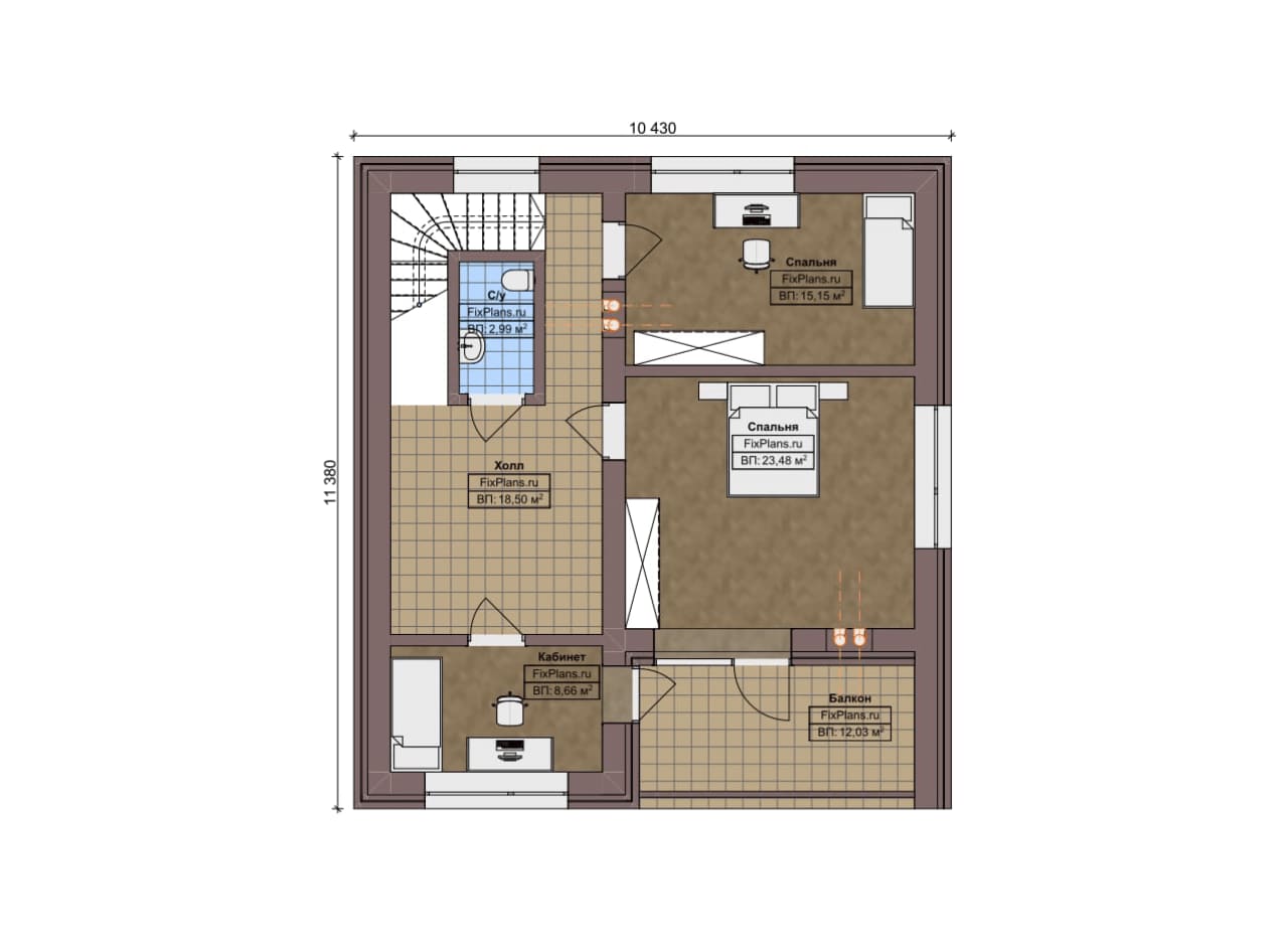 План мансардного этажа — проект F-3734